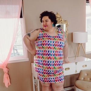 Cubby Cartwheels Lipstick Print Dress